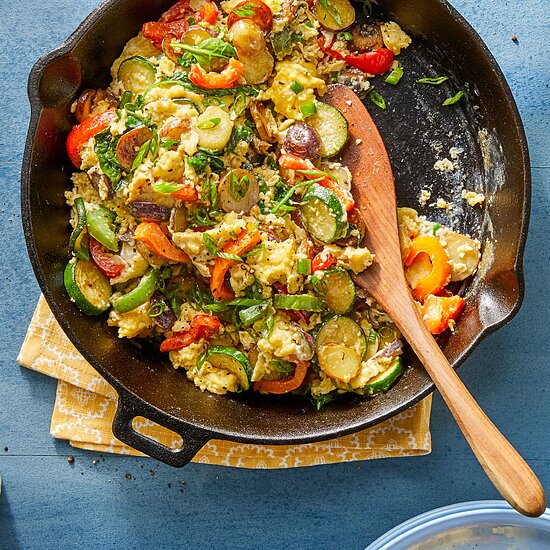 Summer Skillet Vegetable & Egg Scramble ~ Eating Well